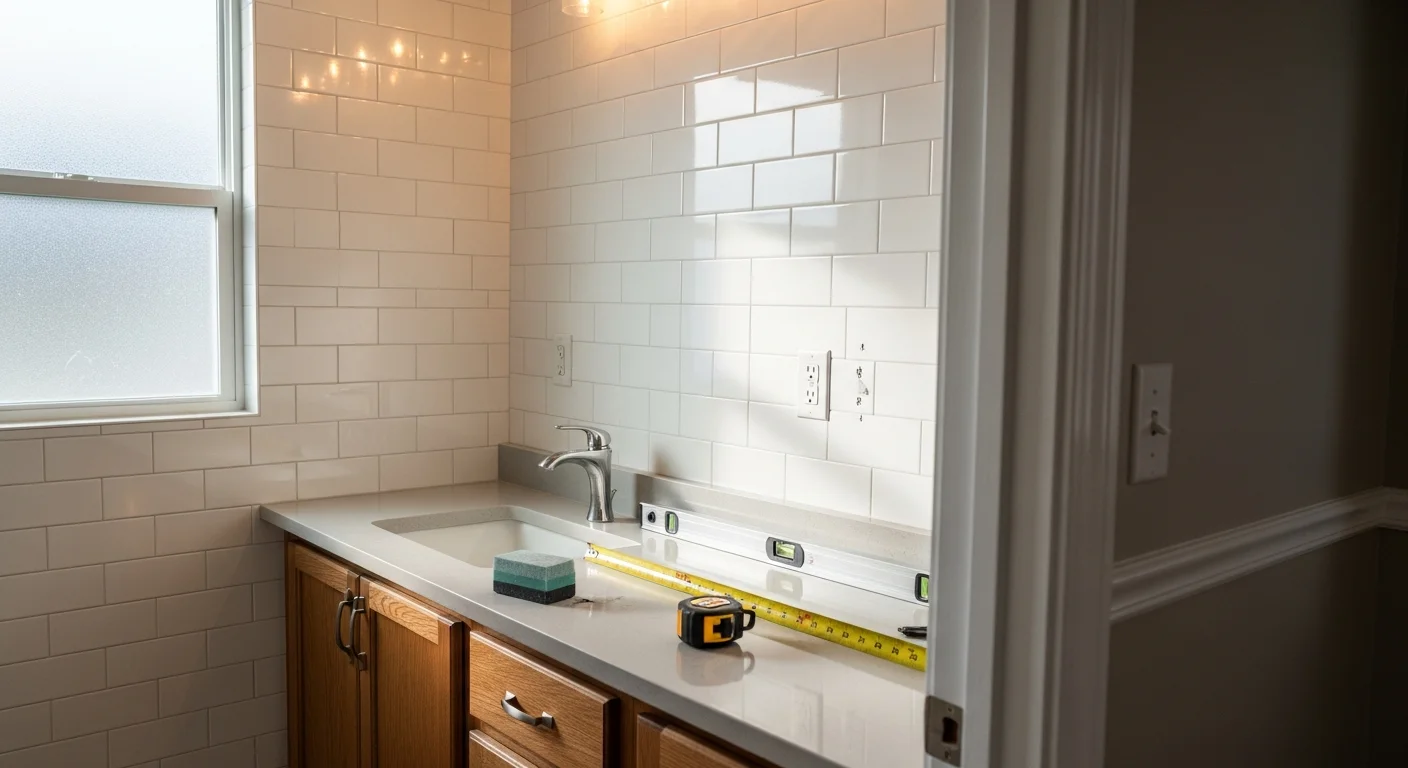 Modern kitchen with new cabinets and countertops